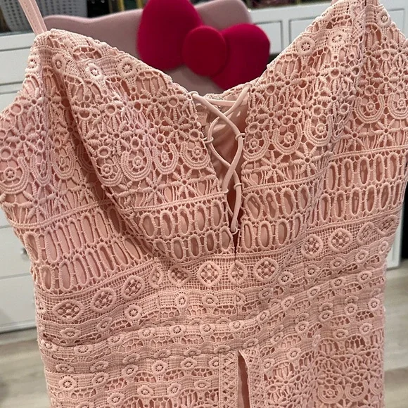 bebe Blush Lace Jumpsuit